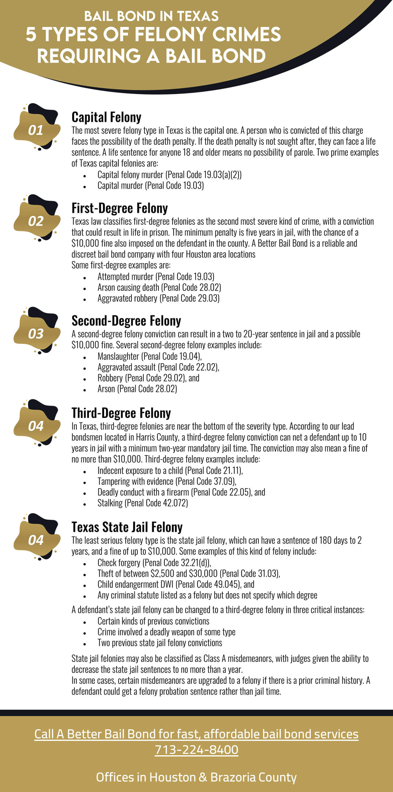 5 Types Of Felony Crimes Requiring A Bail Bond INFOGRAPHIC New 